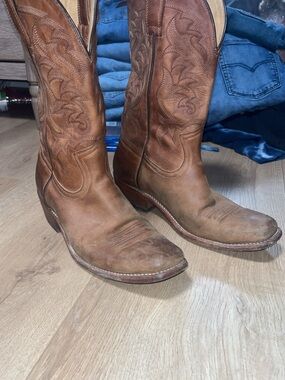 Men's Moonshine Spirit Brown Leather Western Cowboy Boots